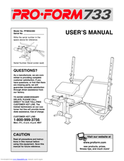 ProForm 733 User Manual