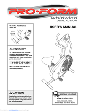 ProForm WHIRLWIND DUAL ACTION User Manual