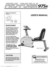 ProForm 975S User Manual