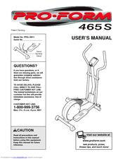 Pro-Form 465S User Manual