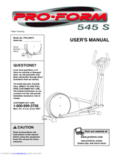Pro-Form 545 S User Manual