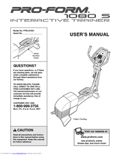 ProForm 1080 S Interactive Trainer Elliptical User Manual