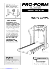ProForm 525 E User Manual