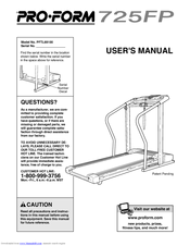 ProForm 725 Fp Treadmill User Manual