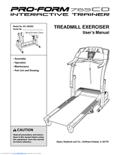 Proform 765 outlet ekg treadmill manual