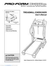 ProForm 365s CROSSWALK User Manual