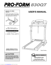ProForm 830QT User Manual