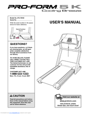 ProForm 5k Treadmill User Manual