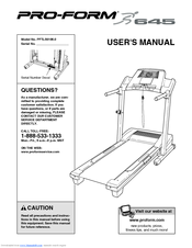 ProForm 645 Treadmill User Manual