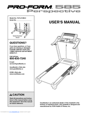 ProForm 585 Perspective Treadmill User Manual