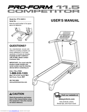 ProForm 11.5 Competitor Treadmill User Manual