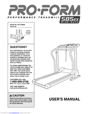 ProForm 585EX Wide Deck User Manual
