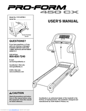 ProForm 450 Cx Treadmill User Manual