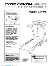 Proform 4.5 Trainer Treadmill Manuals | ManualsLib