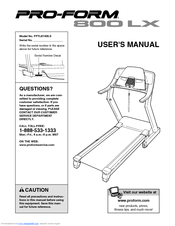 ProForm 800 Lx Treadmill User Manual