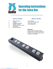 PS Audio Juice Bar Operating Instructions
