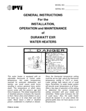 Pvi Industries Water Heater User Manual