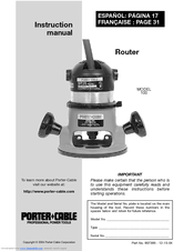 Porter-Cable 100 Instruction Manual