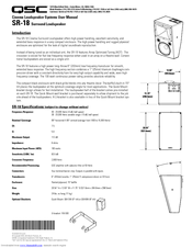 QSC SR-18 User Manual