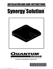 Quantum Rehab Synergy Solution none Installation And Care Instructions