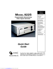 Quantum Data 822S Quick Start Manual