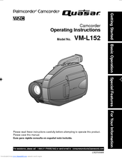 Quasar Palmcorder Vm L152 Manuals Manualslib