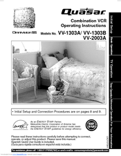 Quasar V V-1303A Operating Instructions Manual