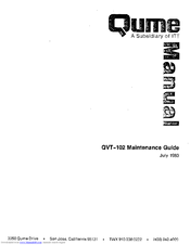 Qume QVT-102 Maintenance Manual