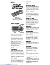 Radica Games Word Scramble 75013 Instruction Manual