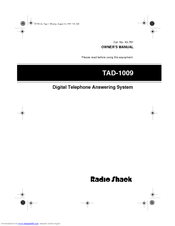 Radio Shack TAD-1009 Owner's Manual