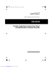Radio Shack CD-3319 Owner's Manual