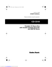 Radio Shack CD-3318 Owner's Manual