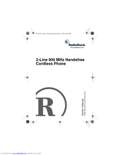 Radio Shack 2-Line 900 MHz Handsfree Cordless Phone Owner's Manual