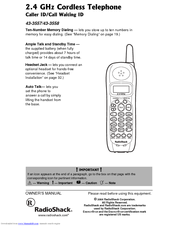 Radio Shack 43-3558 Owner's Manual