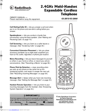 Radio Shack 43-3815/43-3898 Owner's Manual