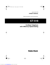 Radio Shack ET-518 Owner's Manual
