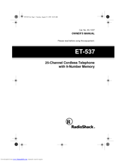 Radio Shack ET-537 Owner's Manual