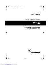 Radio Shack ET-550 Owner's Manual