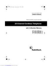 Radio Shack ET-554 Owner's Manual