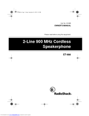 Radio Shack ET-686 Owner's Manual
