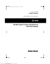 Radio Shack ET-910 Owner's Manual