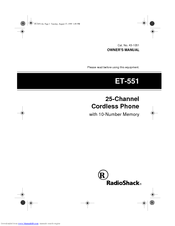 Radio Shack ET-551 Owner's Manual