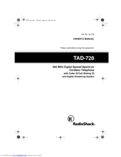Radio Shack TAD-728 Owner's Manual
