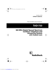 Radio Shack TAD-733 Owner's Manual