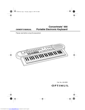 Optimus Concertmate 42-4035 Owner's Manual