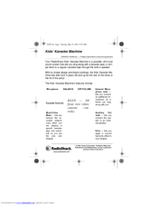 Radio Shack 02A00 Owner's Manual