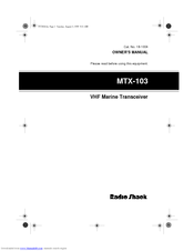 Radio Shack MTX-103 Owner's Manual
