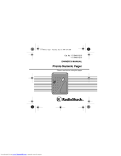 Radio Shack 17-7063 Owner's Manual