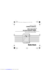 Radio Shack PRO ENCORE! PG 202 17-7021 Owner's Manual