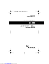 Radio Shack DX-350 Owner's Manual